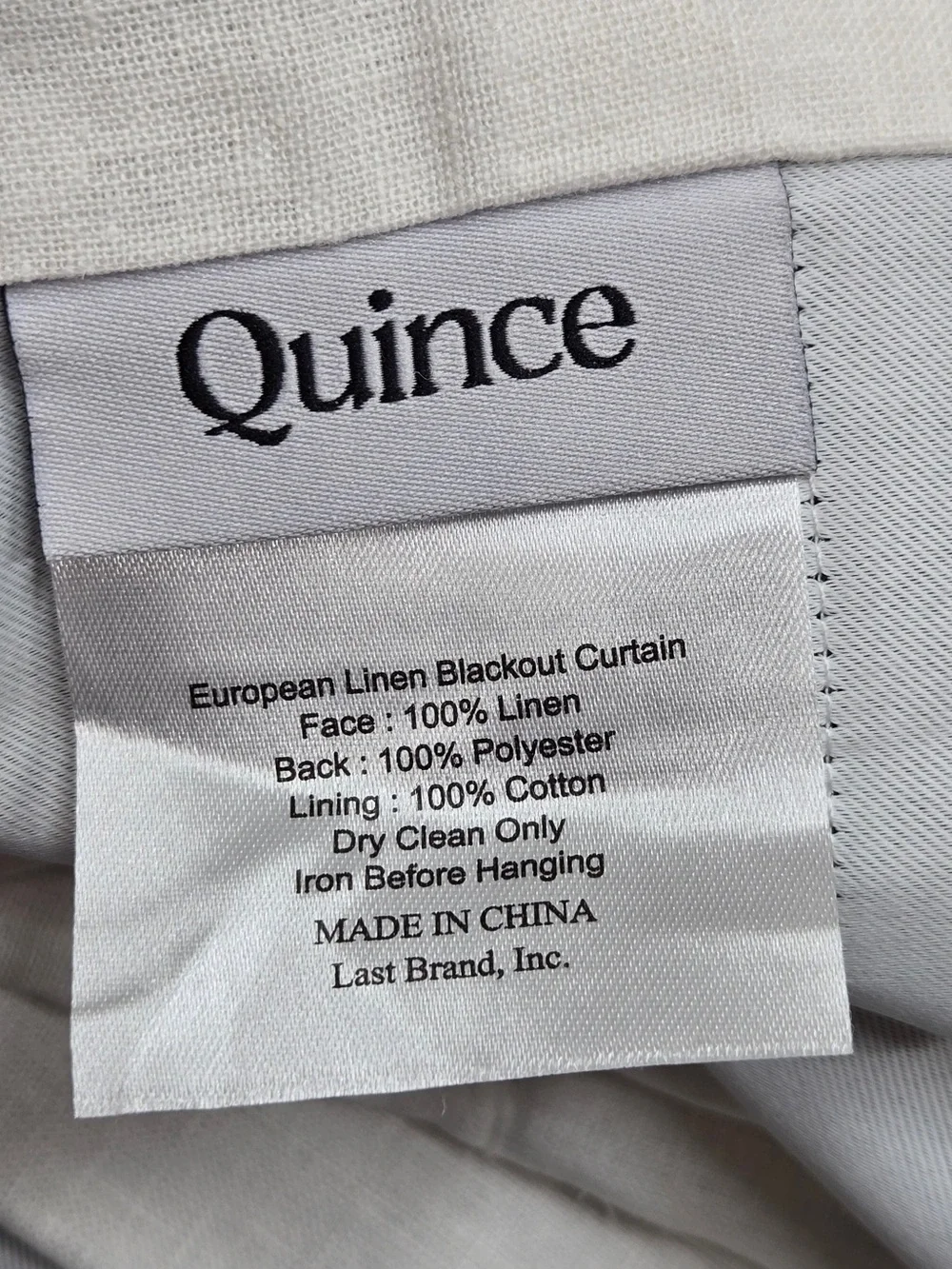 NWT QUINCE Set Of 2 48x96 European Linen True Blackout Curtains White 9631